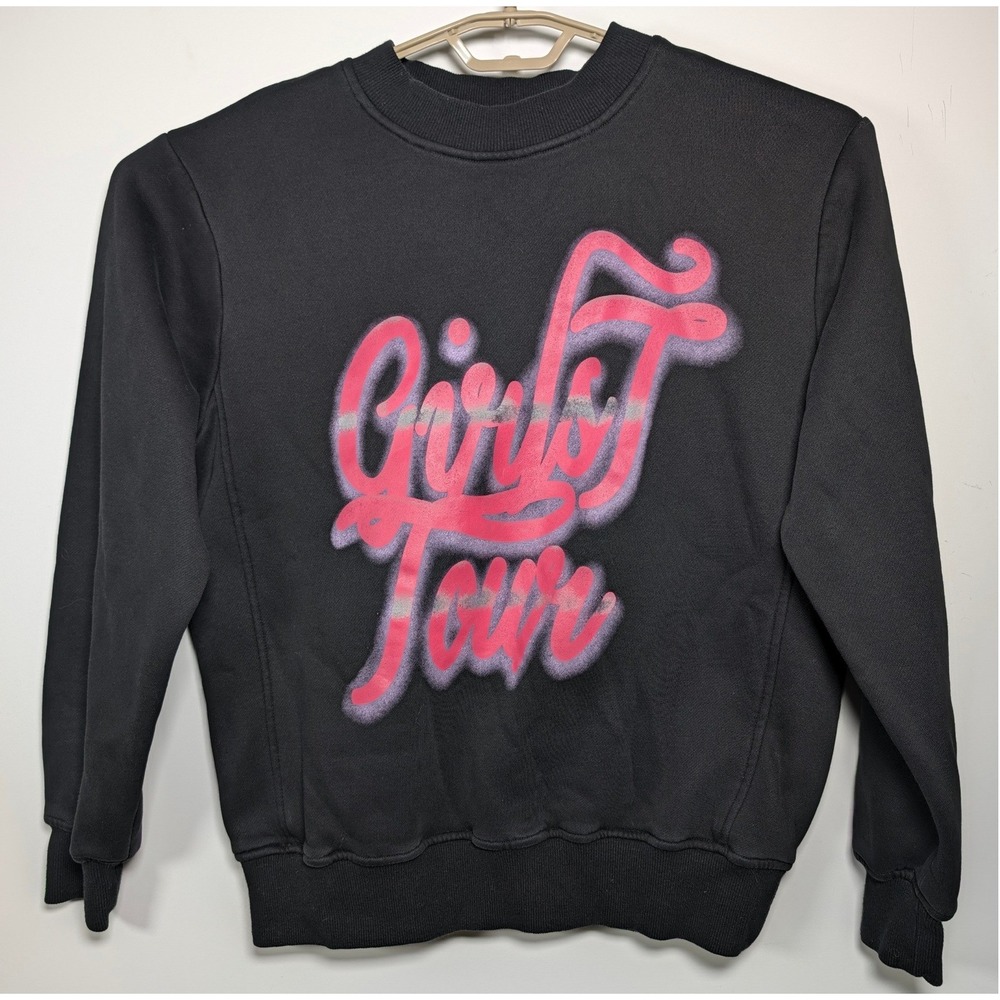 Girls Tour Womens S Sweatshirt Black 100% Cotton Heavy Fleece  Graphic